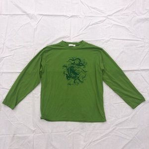 Long-Sleeve Green Dragon Tee